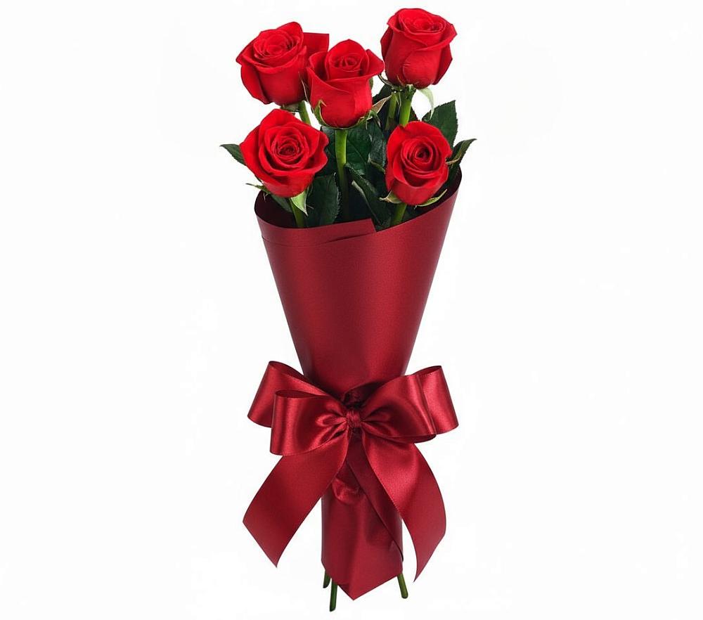 Букет 5 Красных роз Эдлесс Лав в Букачаче