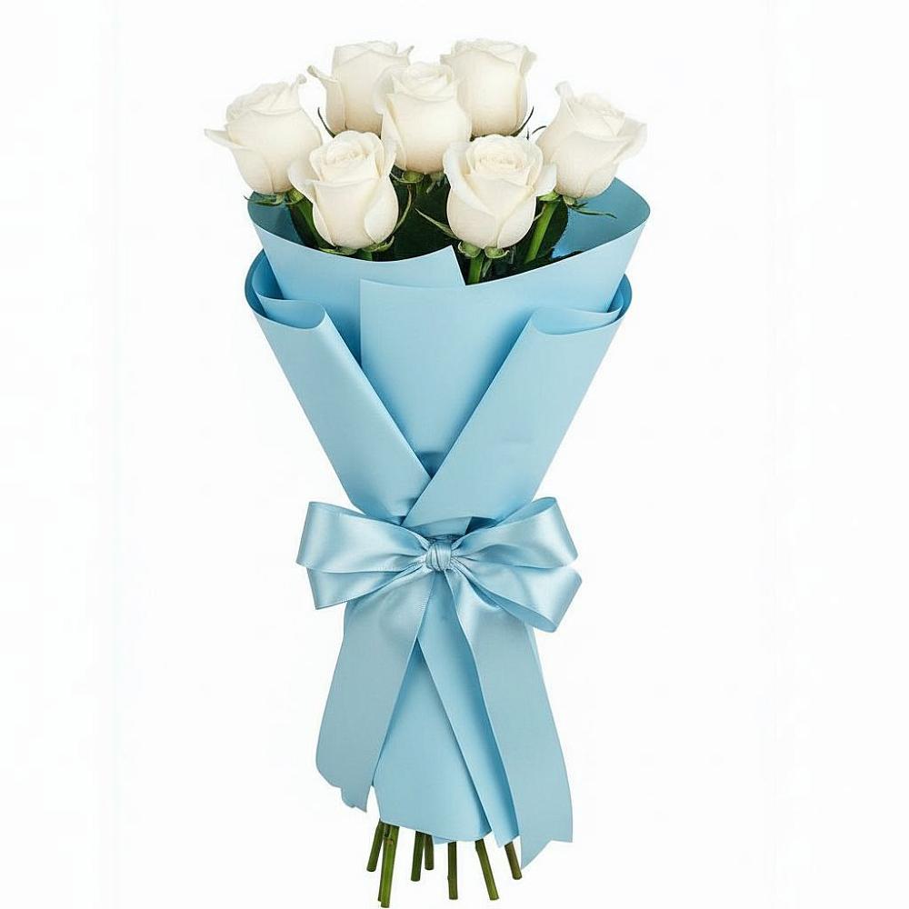 Букет 7 белых роз Проуд в Букачаче