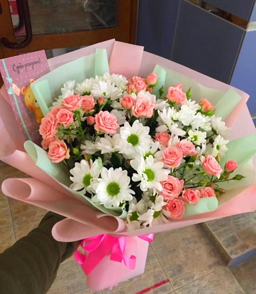 Букет цветов из: Розы и Хризантемы в Букачаче