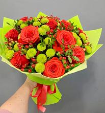 Букет цветов из:  Хризантемы и Розы в Букачаче