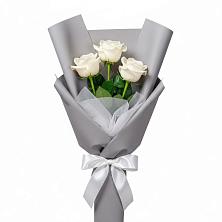 Букет 3 белые розы в Букачаче