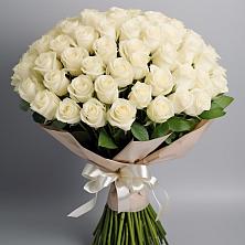 Букет 101 беля роза Белоснежка в Букачаче