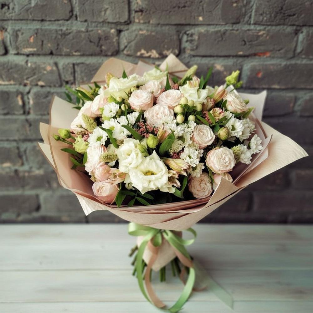 Букет цветов из: Альстромерии, Розы и Хризантемы в Букачаче