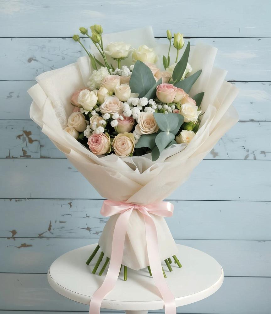 Букет цветов из: Розы и Лизиантусы в Букачаче