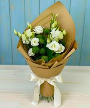 Букет цветов из:  Хризантемы и Лизиантусы #REPLACE_PRED# Букачаче