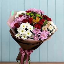 Букет цветов из:  Розы, Хризантемы и Альстромерии в Букачаче
