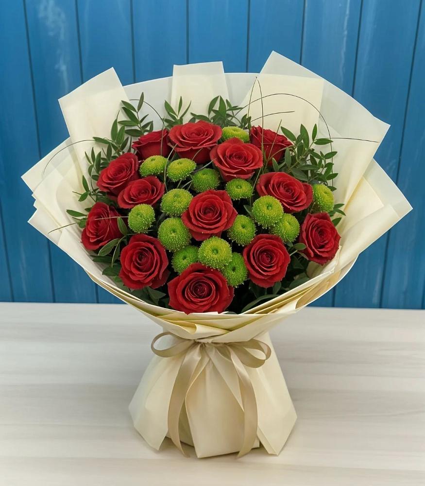 Букет цветов из: Розы и Хризантемы в Букачаче