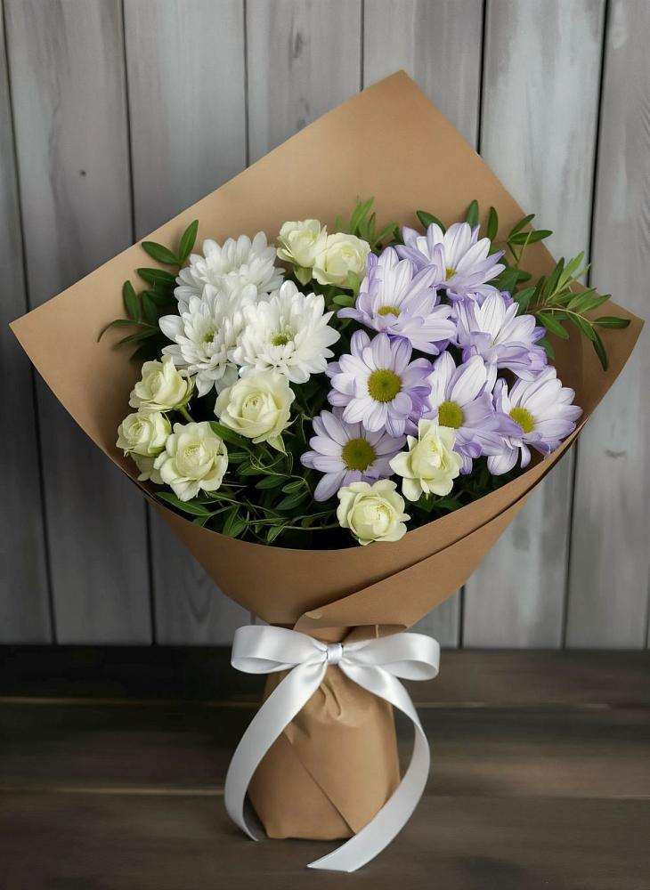 Букет цветов из: Хризантемы и Розы в Букачаче